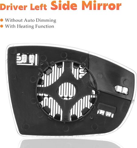 Driver Left Side Heated Convex Mirror Compatible with Ford Focus 2012 2013 2014 2015 2016 2017 2018 Rear View Replacement for CM5Z-17K707-H in Kuwait