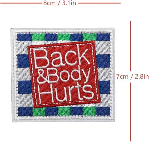 Back & Body Hurts Funny Parody Slogan Meme Patches, Tactical Embroidered Hook and Loop Morale Patch Funny Military for Hat, Clothing, Backpack, DIY Applique Accessories, Jackets, Bag, Molle Vest in Saudi Arabia