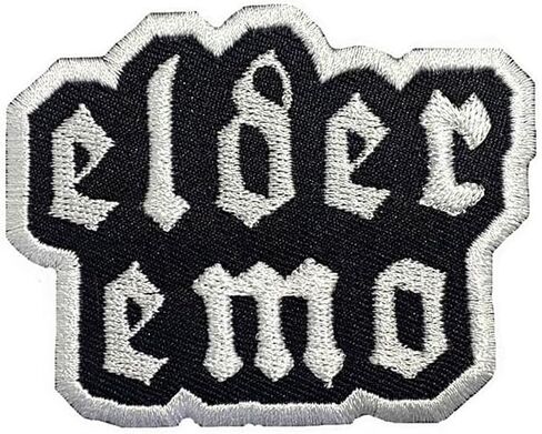 Emo Elder Logo Design Iron-on Patches for Clothes, Punk Embroidered Badge Iron/Sew on Applique Repair Patch, DIY Accessories for Clothes Jeans Backpacks Jackets in Kuwait