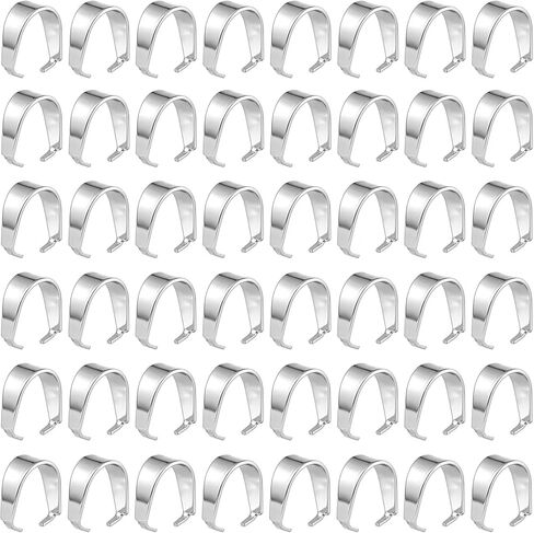 100pcs Oval Pinch Bails for Jewelry Making, Stainless Steel Necklace Pendant Clasp Connector, Metal Jewelry Clasp for DIY Crafts Bracelets -Silver in Kuwait