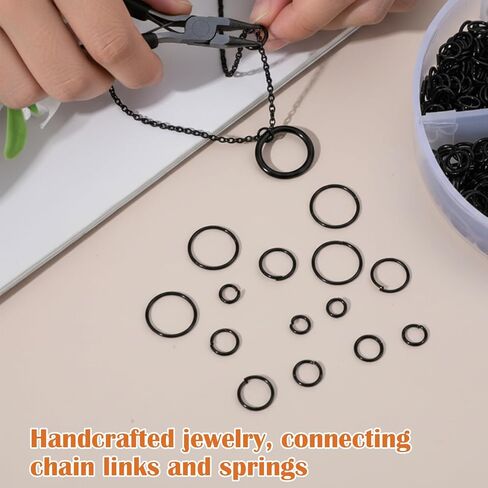 970Pcs Black Jump Rings,Stainless Steel Jump Rings for Jewelry Making,Connectors O Ring Chainmail Ring for DIY Bracelet Earrings Necklace Repair(4/5/6/7/8/10mm) in Saudi Arabia