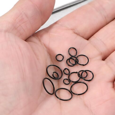 970Pcs Black Jump Rings,Stainless Steel Jump Rings for Jewelry Making,Connectors O Ring Chainmail Ring for DIY Bracelet Earrings Necklace Repair(4/5/6/7/8/10mm) in Saudi Arabia