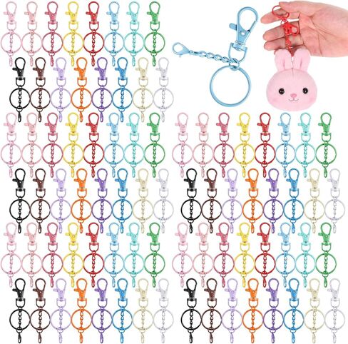 80 Pcs Colorful Swivel Snap Hook with Key Rings, Colorful Swivel Snap Hook with Keyrings Heavy Duty Key Chain Hooks Clasps Lobster Keychains Clasps for Jewelry DIY Crafts Christmas Gift (16 Colors) in Kuwait