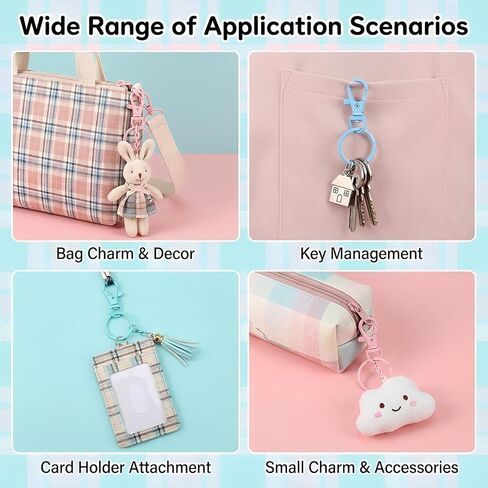 80 Pcs Colorful Swivel Snap Hook with Key Rings, Colorful Swivel Snap Hook with Keyrings Heavy Duty Key Chain Hooks Clasps Lobster Keychains Clasps for Jewelry DIY Crafts Christmas Gift (16 Colors) in Kuwait