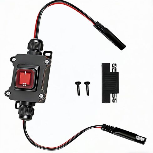 DC 12V Inline Power Switch, IP67 Waterproof 12AWG Heavy-duty SAE to SAE Cable Switch, Quick Connect/Disconnect Button, Used for Connecting Solar Panels, Camping Trailers, Motorcycles, Outdoor Lighting in Saudi Arabia