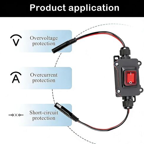 DC 12V Inline Power Switch, IP67 Waterproof 12AWG Heavy-duty SAE to SAE Cable Switch, Quick Connect/Disconnect Button, Used for Connecting Solar Panels, Camping Trailers, Motorcycles, Outdoor Lighting in Saudi Arabia