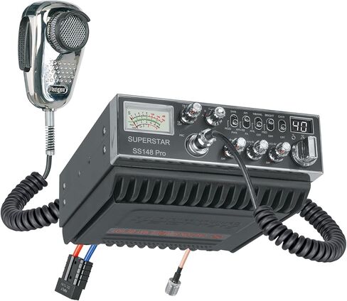 Ranger Superstar SS-148 Pro راديو هواة عالي الطاقة بطول 10 أمتار بقدرة 300 وات+ طاقة إرسال PEP ومروحة تبريد مدمجة ومشتت حراري ضخم ولوحة معززة بالمعدن مع عداد دقة كبير بأربعة مقاييس SRA-198 ميكروفون in Kuwait