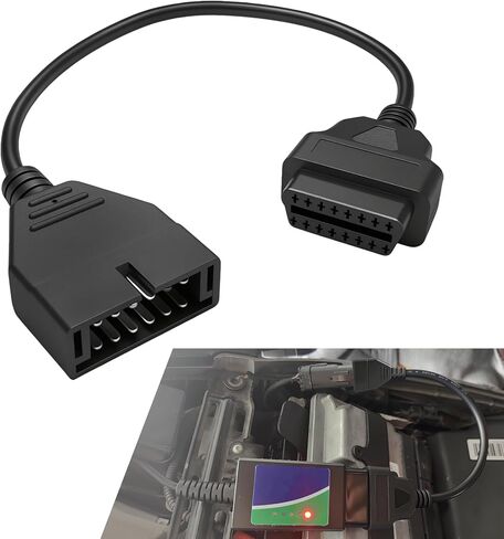 OBD1 Scanner, OBD1 to OBD2 Adapter, 12 Pin to OBD2 16 Pin Socket Scanner Cable Connector Adapter, Automotive Accessories Car Code Diagnostic Extension Tool Compatible with Most Models in Saudi Arabia