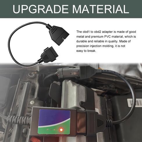 OBD1 Scanner, OBD1 to OBD2 Adapter, 12 Pin to OBD2 16 Pin Socket Scanner Cable Connector Adapter, Automotive Accessories Car Code Diagnostic Extension Tool Compatible with Most Models in Saudi Arabia