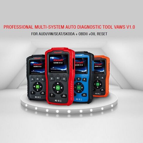 iCarsoft Professional Multi-System OBD II Scanner VAWS V1.0 with Oil Service Reset for Audi/VW/Seat/Skoda (red) in Kuwait
