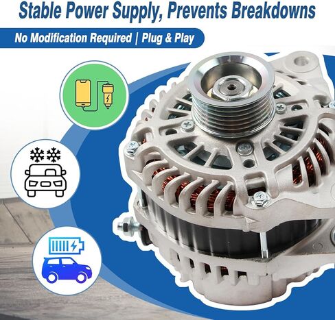 Alternator Replace A002TJ1591 11635N 11635 A2TJ1591 PE0718300 PE0718300R00 Compatible with Mazda 3 L4 2.0L 2012 2013, 110AMP 12V Clockwise Rotation in Saudi Arabia