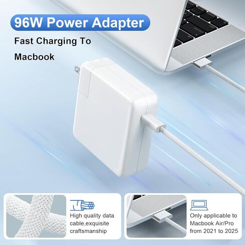 Charger for Mac Book Air 15 13 Inch Mac Book Pro14 Inch M4 M3 M2 M1 2024 2023 2022 2021,70W USB-C to Mag 3 Power Adapter,Include 6.6ft 5A USB-C to Mag 3 Cable in Kuwait