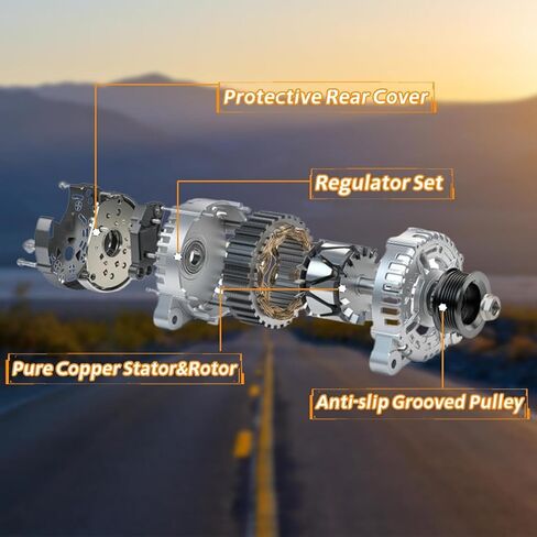 6-Groove Clutch 12V 120A Alternator Compatible With Nissan Rogue L4 2.5L 2014-2018, Xtrail 2014-2018# 23100-4BA0A, 23100-4BA0B, TG12C152 in Saudi Arabia