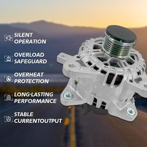 6-Groove Clutch 12V 120A Alternator Compatible With Nissan Rogue L4 2.5L 2014-2018, Xtrail 2014-2018# 23100-4BA0A, 23100-4BA0B, TG12C152 in Saudi Arabia