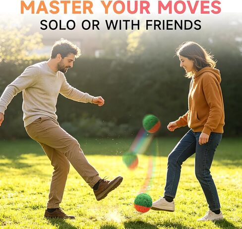 TLM Rainbow Knitted Footbags Set - Colorful Crochet Foot Bag Kick Balls for Adults and Beginners, Small Kick Sack for Juggling Practice, Indoor Outdoor Games, Party Favors and Group Play (3) in Saudi Arabia