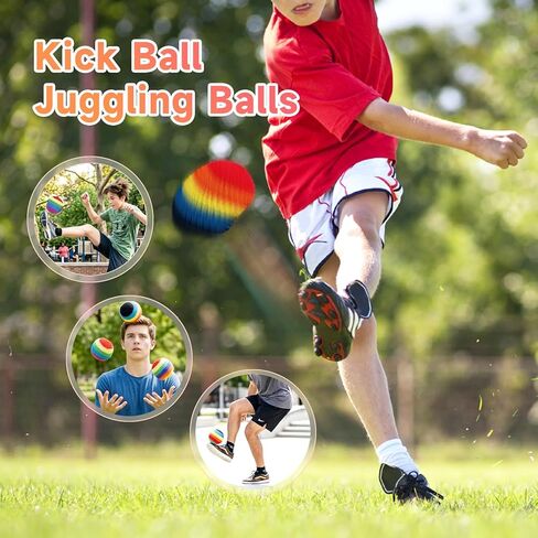 TLM Rainbow Knitted Footbags Set - Colorful Crochet Foot Bag Kick Balls for Adults and Beginners, Small Kick Sack for Juggling Practice, Indoor Outdoor Games, Party Favors and Group Play (3) in Saudi Arabia