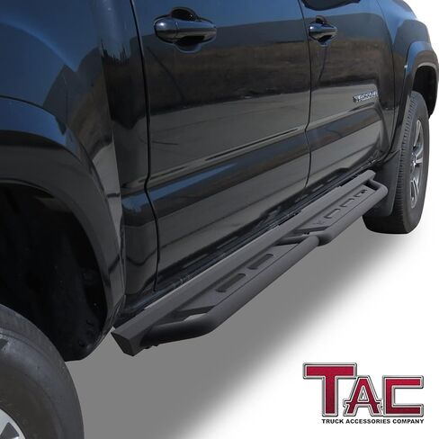لوحات الجري TAC تناسب 2005-2023 Toyota Tacoma Double Cab Rocker Steps Pickup Truck Side Steps Nerf Bars Rock Slider Armor ملحقات الطرق الوعرة ذات ملمس ناعم أسود (قطعتان) in Kuwait