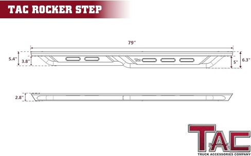 لوحات الجري TAC تناسب 2005-2023 Toyota Tacoma Double Cab Rocker Steps Pickup Truck Side Steps Nerf Bars Rock Slider Armor ملحقات الطرق الوعرة ذات ملمس ناعم أسود (قطعتان) in Kuwait