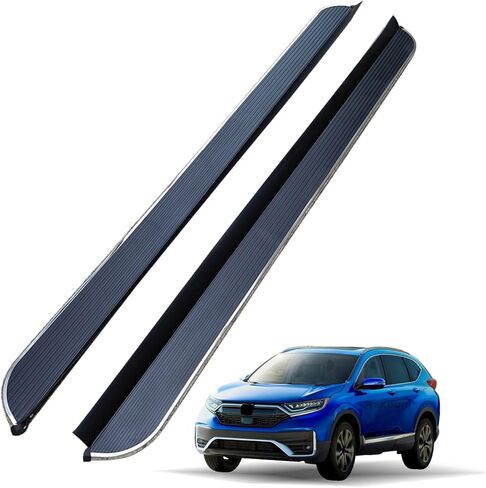 لوحات الجري مناسبة لهوندا CRV CR-V 2017 2018 2019 2020 2021 2022 شريط Nerf بخطوات جانبية، قطعتان من القضبان الجانبية المصنوعة من الألومنيوم الأسود تحميل 500 رطل مع دعامات in Kuwait