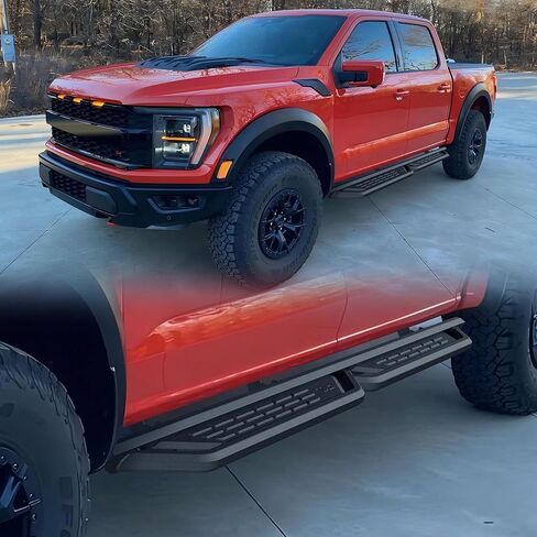 TAC Fort Running Boards Compatible with 2015-2026 Ford F150 Supercrew Cab| 2022-2026 F150 Lightning EV|2017-2026 Super Duty Crew Cab |Side Steps |Nerf Bars |Truck Accessories |Carbon Steel Black 2PCS in Kuwait