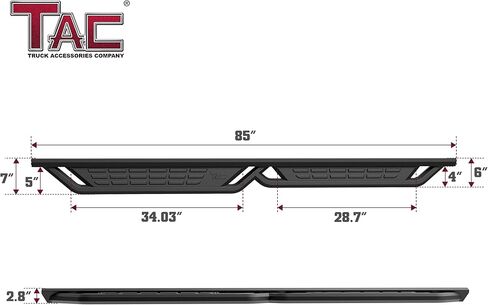 TAC Fort Running Boards Compatible with 2015-2026 Ford F150 Supercrew Cab| 2022-2026 F150 Lightning EV|2017-2026 Super Duty Crew Cab |Side Steps |Nerf Bars |Truck Accessories |Carbon Steel Black 2PCS in Kuwait