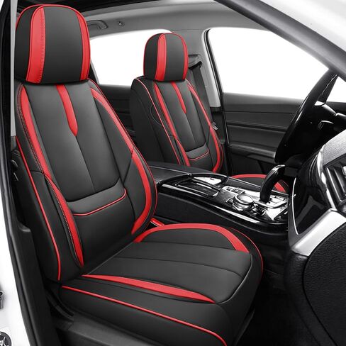 ILMO 2PCS Nappa Leather Seat Covers for Nissan Frontier 2000-2026 – Memory Foam Padded, Scratch-Resistant Front Seat Covers (Black & Green) in Saudi Arabia