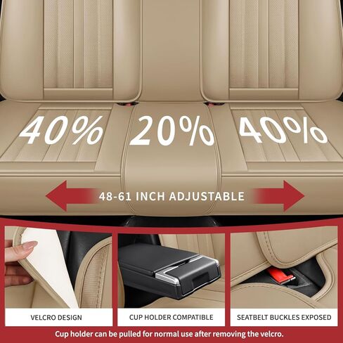 أغطية مقاعد السيارة Fit ES300 لسيارة Lexus ES 300 1997-2002 2003، مجموعة كاملة من أغطية مقاعد جلد نابا المريحة القابلة للتنفس، واقيات غطاء مقعد السيارة المقاومة للماء ومضادة للانزلاق (بيج) in Kuwait