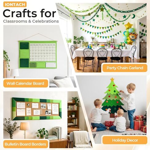 IONTACH Felt Fabric Sheets 9" x 36" - 1.6mm Thick Assorted Colors Felt for Crafts Sewing Embroidery Applique Nonwoven Patchwork Liner DIY Art Projects Decorations (4PCS, Green Series) in Saudi Arabia