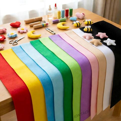 IONTACH Felt Fabric Sheets 9" x 36" - 1.6mm Thick Assorted Colors Felt for Crafts Sewing Embroidery Applique Nonwoven Patchwork Liner DIY Art Projects Decorations (4PCS, Green Series) in Saudi Arabia