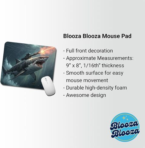 Shark with Laser Gun Mounted On Its Back Low Profile Mouse Pad Mat in Kuwait