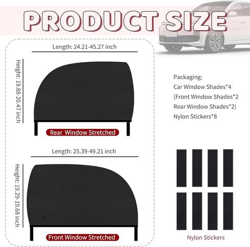 4PCS Front/Rear Car Window Shades for Side Window with Zipper,Breathable Mesh Car Windows Screens for Camping & Privacy Protection & Sun Protection,Upgraded Cars Shades for Side Windows in Saudi Arabia