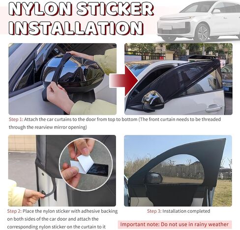 4PCS Front/Rear Car Window Shades for Side Window with Zipper,Breathable Mesh Car Windows Screens for Camping & Privacy Protection & Sun Protection,Upgraded Cars Shades for Side Windows in Saudi Arabia