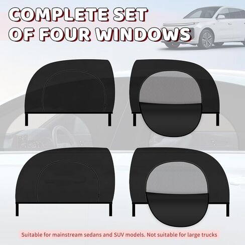 4PCS Front/Rear Car Window Shades for Side Window with Zipper,Breathable Mesh Car Windows Screens for Camping & Privacy Protection & Sun Protection,Upgraded Cars Shades for Side Windows in Saudi Arabia