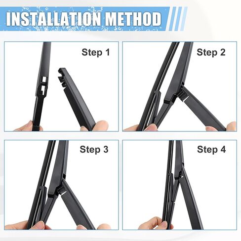 ACROPIX Rear Windshield Wiper Blade Arm Replacement Set OEM Quality Fit for Toyota Highlander 2000-2007 for Hyundai I20 2008-2013 - Pack of 2 in Kuwait