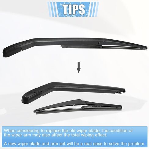 ACROPIX Rear Windshield Wiper Blade Arm Replacement Set OEM Quality Fit for Toyota Highlander 2000-2007 for Hyundai I20 2008-2013 - Pack of 2 in Kuwait