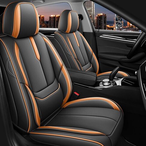 Arazi Car Seat Covers Full Set for Toyota Camry 2001-2026, Nappa Leather Full Coverage Seat Cover Waterproof Premium Seat Protector (5 Seats Full Set, Black Red) in Saudi Arabia