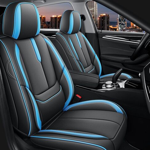 Arazi Car Seat Covers Full Set for Toyota Camry 2001-2026, Nappa Leather Full Coverage Seat Cover Waterproof Premium Seat Protector (5 Seats Full Set, Black Red) in Saudi Arabia