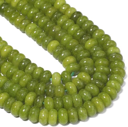 75pcs Olivine Rondelle Beads for Bracelet Making ，5x8mm Round Spacer Beads for Jewelry Making，Gemstone for DIY Necklace Earring in Saudi Arabia
