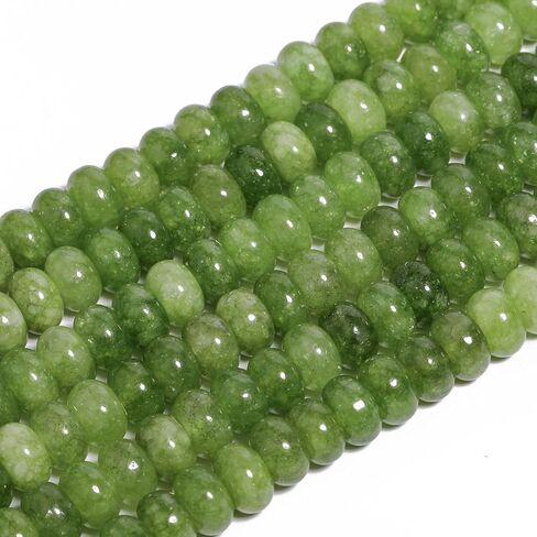 75pcs Olivine Rondelle Beads for Bracelet Making ，5x8mm Round Spacer Beads for Jewelry Making，Gemstone for DIY Necklace Earring in Saudi Arabia