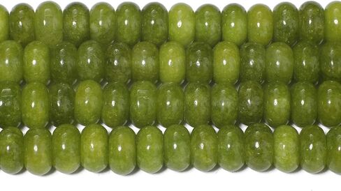 75pcs Olivine Rondelle Beads for Bracelet Making ，5x8mm Round Spacer Beads for Jewelry Making，Gemstone for DIY Necklace Earring in Saudi Arabia