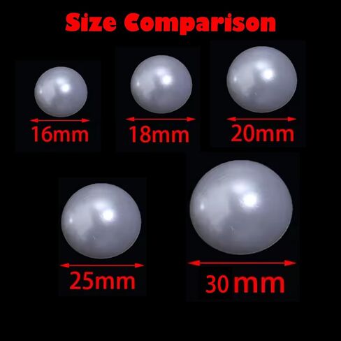 50PCS 25MM Large Ivory Flatback Pearls, Big Half Round Pearls for Crafting ABS Plastic Pearl Beads for Wedding Birthday Party Decoration Centerpieces Shoes Cup DIY Crafts Projects in Kuwait