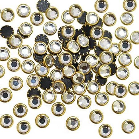Embroidery Point Kundan Stones Beads Flat Back Glue On Rhinestones for Jewellery Making Embroidery 500 Pcs Round Shape (White, 3mm) in Kuwait
