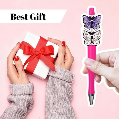 12 Pcs Butterfly Silicone Focal Beads, Butterfly Silicone Beads for Pens, Soft Durable Butterflies Decoration Focal Bead for Pen Keychain Making DIY Handicraft Gifts in Kuwait