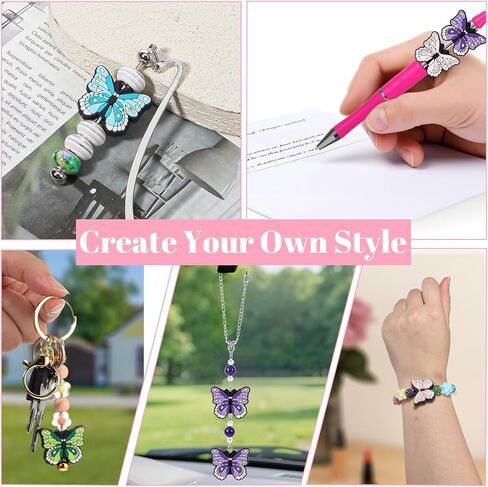 12 Pcs Butterfly Silicone Focal Beads, Butterfly Silicone Beads for Pens, Soft Durable Butterflies Decoration Focal Bead for Pen Keychain Making DIY Handicraft Gifts in Kuwait