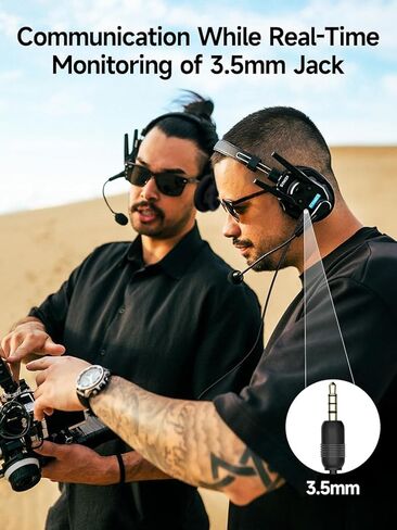 SYNCO XTALK XMax1 Wireless Intercom Headset System, 2.4GHz 500m/1640ft Dual-Ear Team Communication Headset with Noise Cancellation for Movie Shoot Live Show Stage Performance(1PCS) in Kuwait