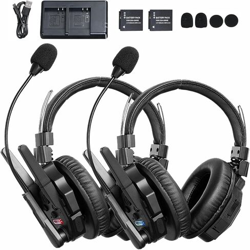 SYNCO XTALK XMax1 Wireless Intercom Headset System, 2.4GHz 500m/1640ft Dual-Ear Team Communication Headset with Noise Cancellation for Movie Shoot Live Show Stage Performance(1PCS) in Kuwait