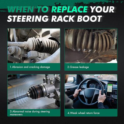 SCITOO Tie Rod Boot w/Clamps Steering Rack Boot for Toyota for Prius for Nissan for Altima for Murano for Maxima for Quest for Infiniti for Mini Cooper for Endeavor for Scion for B9 Tribeca - 2pcs in Kuwait