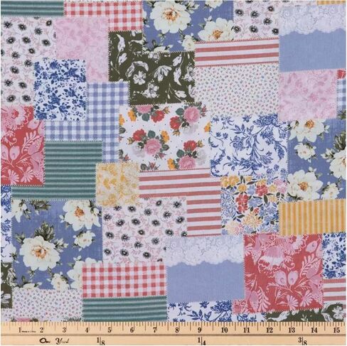 Boho Floral Patchwork Calico Cotton Fabric by The Yard - Precut Cotton Fabric - One Yard in Kuwait
