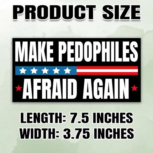 Make Pedophiles Afraid Again | Bumper Sticker or Car Magnet | Release The Epstein Files Black Magnetic Decal for Trucks Vans Cars [7.5x3.75] in Saudi Arabia