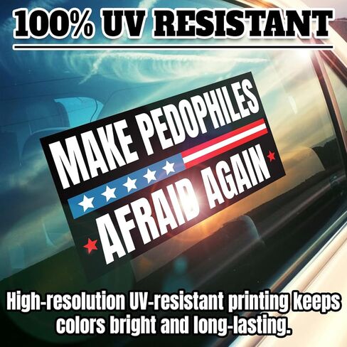 Make Pedophiles Afraid Again | Bumper Sticker or Car Magnet | Release The Epstein Files Black Magnetic Decal for Trucks Vans Cars [7.5x3.75] in Saudi Arabia